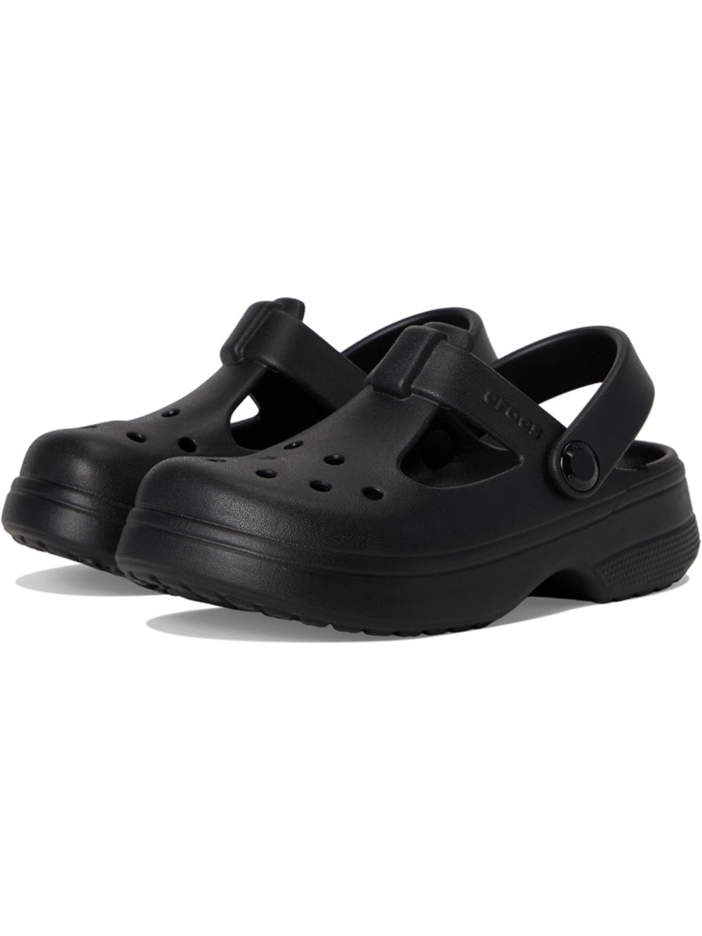 CROCS Kids Classic Mary Jane Clogs. Black. EUC.